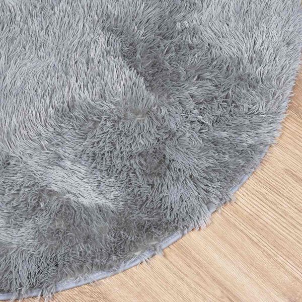 vidaXL Shaggy Rug High Pile NAVARRA Light Grey 120x120 cm Polyester