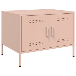 vidaXL Coffee Table Pink 68x50x50.5 cm Steel