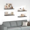 vidaXL Floating Wall Shelves 4 pcs High Gloss Grey 80x23.5x3.8 cm MDF