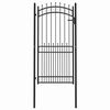 vidaXL Fence Gate with Spikes Black 100 x 200 cm Powder-coated steel
