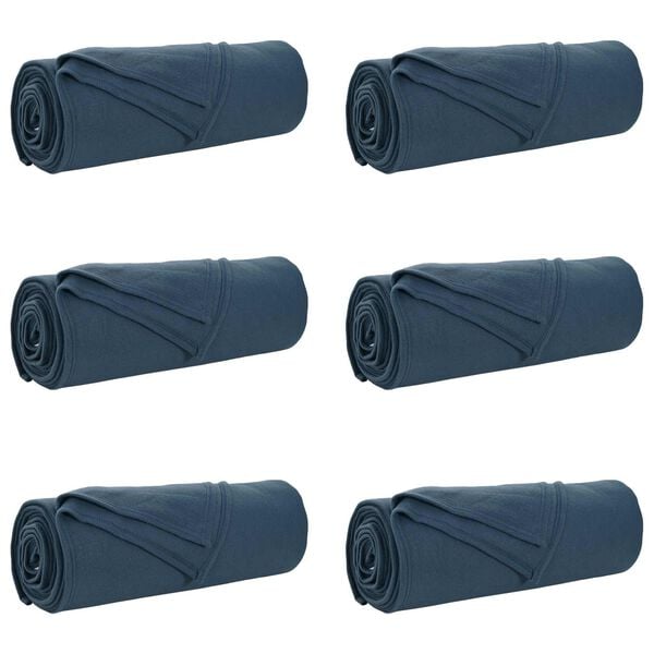 vidaXL Throw Blankets 6 pcs Navy Blue 280 x 210 cm Fleece