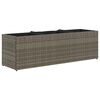 vidaXL Garden Planter with 3 Pots Grey 105x30x32 cm Poly Rattan