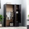 vidaXL 3-Door Wardrobe High Gloss Grey 120x50x180 cm Engineered Wood