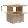 vidaXL Garden Table Beige 80x80x71 cm Poly Rattan and Acacia Wood