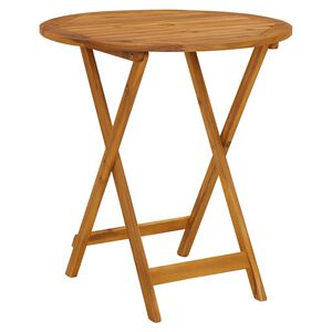 vidaXL Garden Table | Natural | Solid Acacia Wood | Medium | Foldable