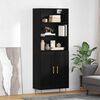 vidaXL Highboard Black Oak 69.5 x 34 x 180 cm Engineered Wood