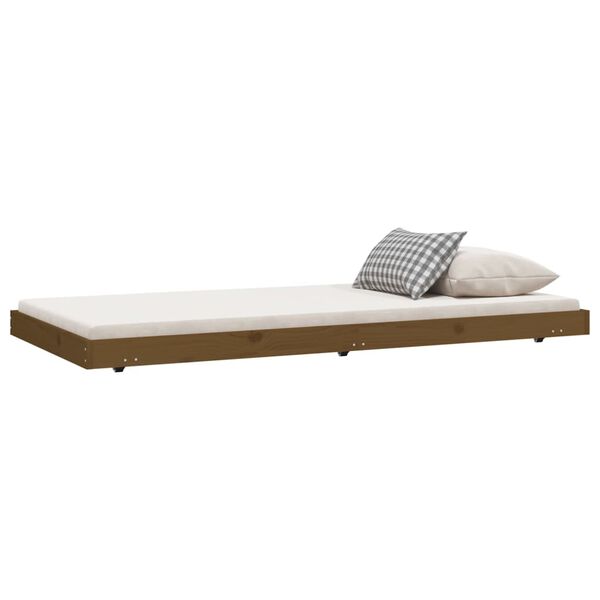 vidaXL Bed Frame without Mattress Honey Brown 90x190 cm Single Solid Wood Pine