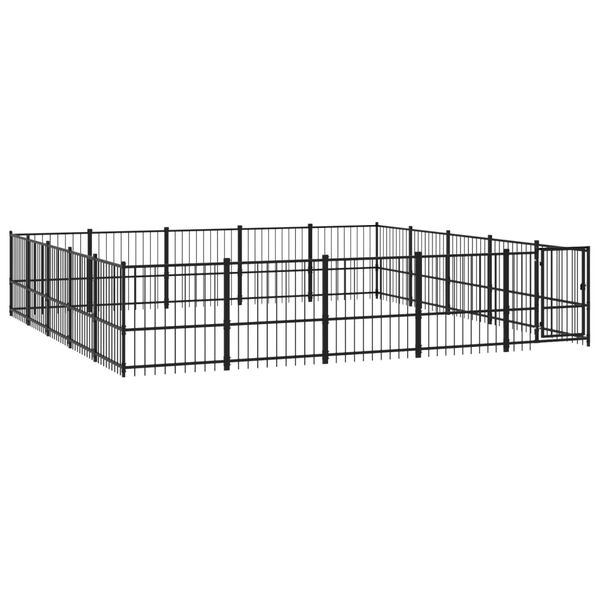 vidaXL Outdoor Dog Kennel Steel 23.52 m&sup2;