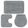 vidaXL Bath Mat Set | Grey | 100% Cotton | Medium | Non-slip | Bath Mat Set