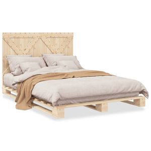 vidaXL Bed Frame without Mattress with Headboard 160x200 cm Solid Wood
