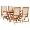 vidaXL Garden Dining Set Folding 5 pcs Beige Solid acacia wood