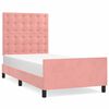 vidaXL Bed Frame without Mattress Pink 100x200 cm Velvet
