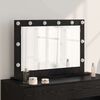 vidaXL Vanity Mirror with LED Strip Lights Black Oak 80 x 15 x 18 cm