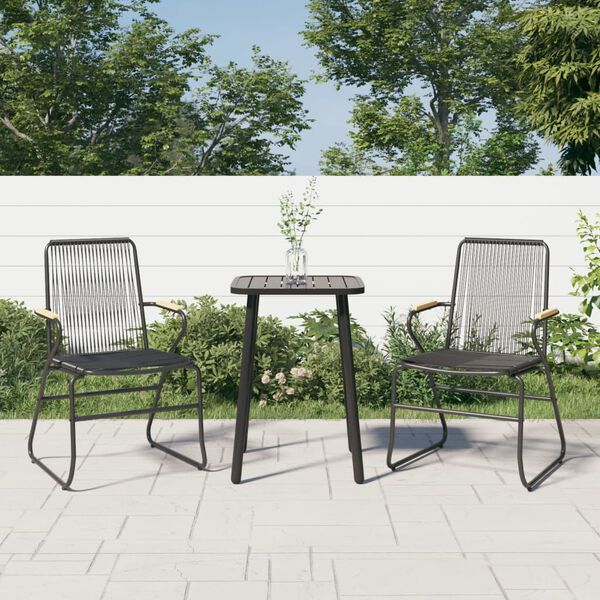 vidaXL Garden Chairs 2 pcs Black 58x59x85.5 cm PVC Rattan