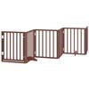 vidaXL Dog Gate with Door Foldable 9 Panels Brown 450 cm Poplar Wood