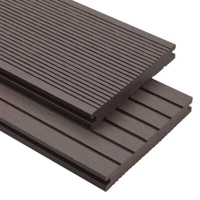 vidaXL WPC Solid Decking Boards with Accessories 20m² 2.2m Dark Brown