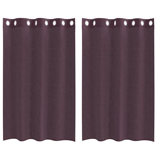 vidaXL Voile Curtains with Grommets 2 pcs Purple 140x175 cm