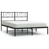 vidaXL Metal Bed Frame without Mattress with Headboard Black 140x190cm