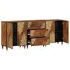 vidaXL Bathroom Cabinet Set with Drawer 3 pcs Honey Brown and Gold