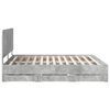 vidaXL Bed Frame with Drawer Concrete Grey 200 x 200 cm Engineer Wood