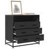 vidaXL Drawer Cabinet Black 70x41x70 cm Engineered Wood