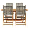 vidaXL Garden Dining Set Folding 5 pcs Grey Solid Acacia Wood
