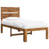 vidaXL Single Bed Frame with Headboard ROSTOCK Natural 90 x 200 cm