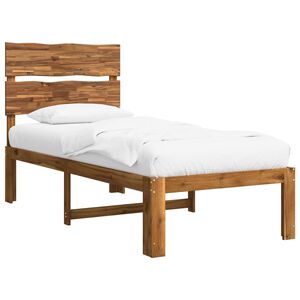 vidaXL Single Bed Frame with Headboard ROSTOCK Natural 90 x 200 cm