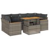vidaXL 6 Piece Garden Sofa Set with Cushions Grey Poly Rattan Acacia
