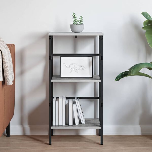 vidaXL Bookshelf Grey Sonoma 40 x 29.5 x 81 cm Engineered Wood