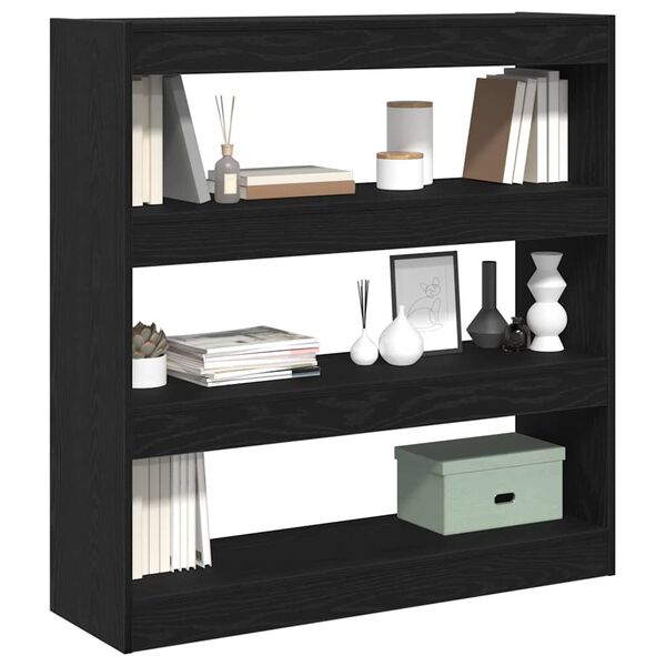 vidaXL Book Cabinet Black Oak 100 x 30 x 103 cm Engineered Wood