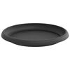 vidaXL Round Flower Tray 24 pcs Black &Oslash; 21.5 x 2.5 cm Plastic