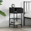 vidaXL Bedside Cabinet Black Oak 33.5 x 36 x 70 cm Solid Reclaim Wood