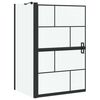 vidaXL Bath Shower Screen Black and Transparent 80 x 68 x 128 cm