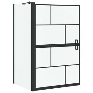 vidaXL Bath Shower Screen Black and Transparent 80 x 68 x 128 cm