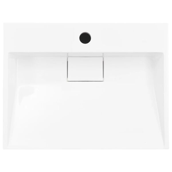 vidaXL Wash Basin 50x38x13 cm Mineral Cast/Marble Cast White