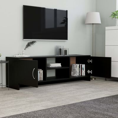 vidaXL TV Cabinet Black 120x30x37.5 cm Engineered Wood