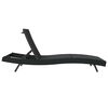 vidaXL Sunlounger Black 70 x 197 x 82 cm Poly Rattan and Metal