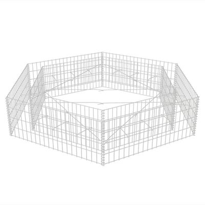 vidaXL Hexagonal Gabion Raised Bed 200x173x40 cm