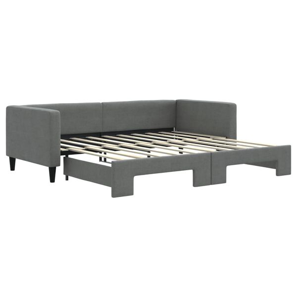 vidaXL Daybed with Trundle without Mattress Dark Grey 90x190 cm Single
