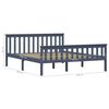 vidaXL Bed Frame without Mattress Grey Solid Pine Wood 160x200 cm (283230+321989)