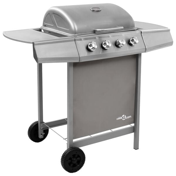 vidaXL Gas BBQ Grill with 4 Burners Silver