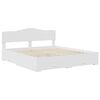 vidaXL Bed Frame with Headboard White 200 x 200 cm Engineered Wood