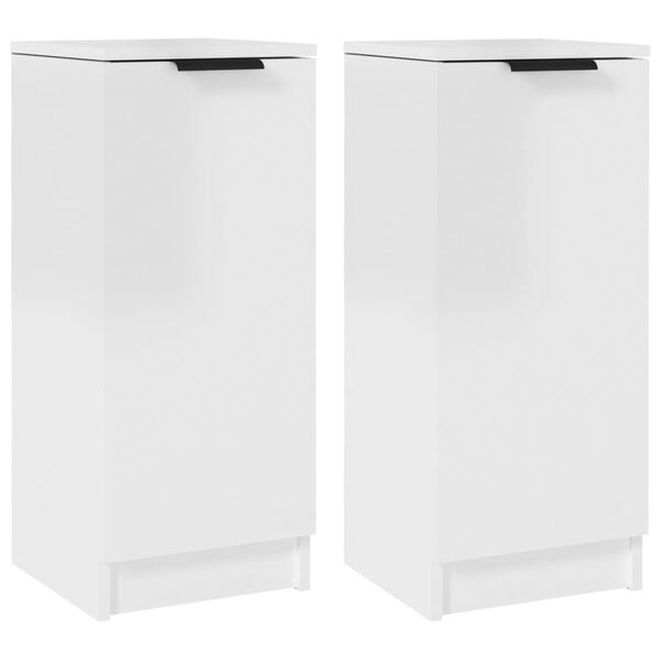 vidaXL Sideboards 2 pcs High Gloss White 30x30x70 cm Engineered Wood