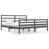 vidaXL Bed Frame without Mattress Grey Solid Wood Pine 200x200 cm