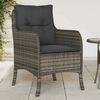 vidaXL Garden Chairs with Cushions 2 pcs Grey Poly Rattan