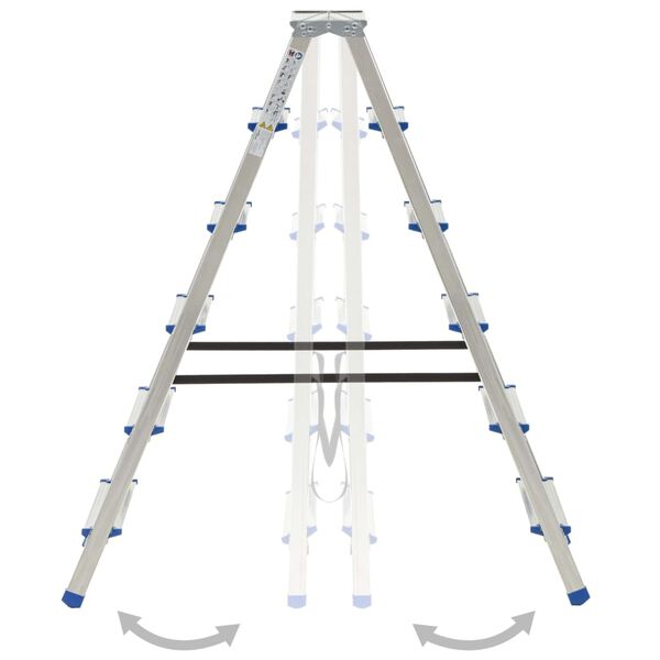 vidaXL Aluminium Double-Sided Step Ladder 6 Steps 136 cm