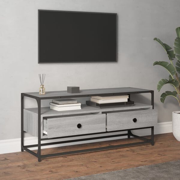 vidaXL TV Cabinet Grey Sonoma 100x35x45 cm Engineered Wood