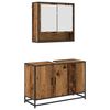 vidaXL Bathroom Furniture Set with Door 2 pcs Old Wood Engineered Wood