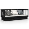 vidaXL Day Bed without Mattress Black 75x190 cm Small Single Solid Wood Pine